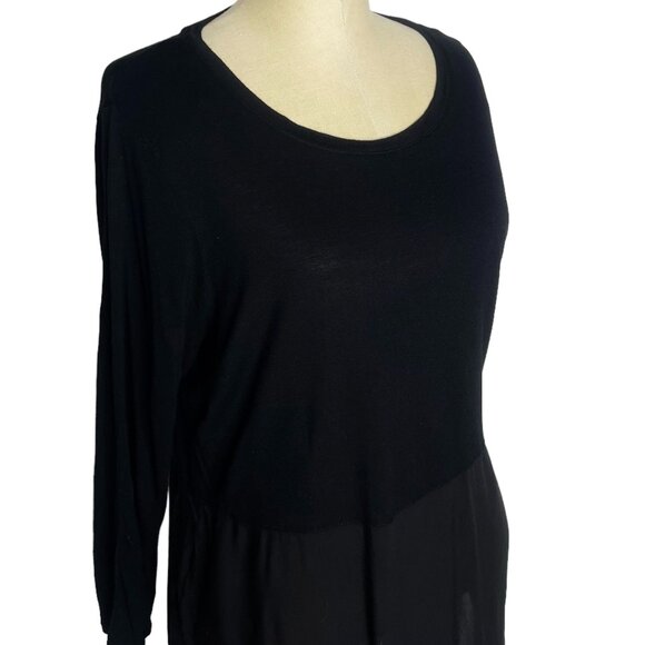 Two by Vince Camuto Tops - Two by Vince Camuto Top Womens Size XL Black Mixed Media Long Sleeve